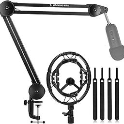 MOCKING BIRD Professional Microphone Stand with Metal Shock Mount Heavy Duty Suspension Boom Arm Mic Combo of Adjustable Mike Stand & Anti Vibration Mic Mount for Blue Yeti Microphones-28