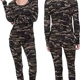 Women Thermal Underwear Set; Base Layer Soft Fleece Lining Ladies 2 pc Top & Leggings Long Johns-image-39
