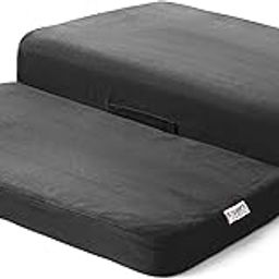 FOVERA Meditation Cushion - Foldable Portable Large Size Meditation Yoga Block, Light Weight, Easy to Carry with Premium Removable & Washable Velvet Cover (Dark Grey)-26