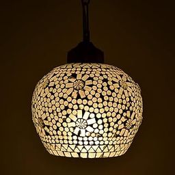 DECENT GLASS DG253 60 Watts Hanging Lamp, White, Round(corded-electric, Glass)-image-29