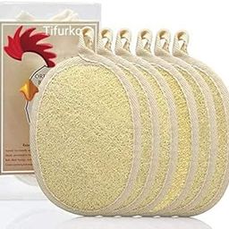 Tifurko Natural Oval Shaped Loofah, Shower Cleaning Sponge, Body Loofah, Puff Body Scrubber, Exfoliating Bath Sponge, Bathing Scrub Brush for Men And Women (Oval Shaped, 5)-image-57