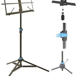 Chetty RT23 Music Stand Lite : Versatile, Reliable Notation Holder, Collapsible Base, Snap-Lock Height Adjustment, Universal Stud - Portable Innovation for Musicians.-image-48