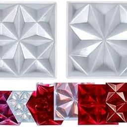 2 Piece Set of 3D Deep Coaster Silicone Resin Mold in Square Shaped Epoxy Silicone Coasters Casting Molds Tray for Drinking Glasses Coffee Cup, 3D DIY Making Handmade Display Crafts-image-2