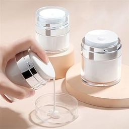 Saiyam Airless Pump Jars, 1.7 oz Pump Dispenser, 50ml The Best Refillable Container For Creams, Gels & Lotions Makeup Accessories Leak-Proof DIY Travel Cans Press Style Dispenser.-17