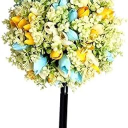 Artificial Flower Garden Stake Fairy Garden Accessories for Backyard Outdoor Yellow Blue-image-41