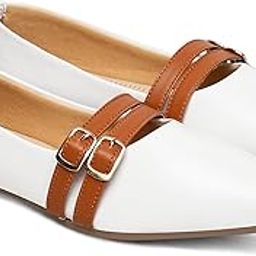 Women White Ballerina Flat Belly-image-98