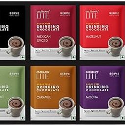COCOSUTRA Sugar Free Drinking Chocolate Hamper | 3*6 Single Serve Sachets | 6 Premium Hot Chocolate Flavors | Zero Sugar, Low Carb, Low Calorie | Stevia & Erythritol based | Healthy Gift | Vegan | 360g-image-17