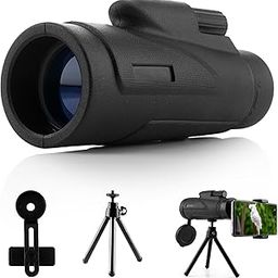 Cezo 12x50 Monocular for Adults Kids,HD Monocular Scope for Gifts Monocular Telescope for Smartphone Watching Birds Hiking,Concert,Travelling- Black-picture-13