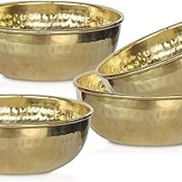 Pure Source India Brass Hammered Serving Bowl – 100 Ml, 2 Piece Gold Led Free and Food Safe-image-8