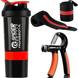 FIT FOCUS GYM SHAKER FOR MEN & WOMEN WORKOUT WITH WRIST BAND & HAND GRIPPER PROTEIN SHAKER WRIST SUPPORTER 100% LEAKPROOF WEIGHTLIFTING BAND STYLISH SHAKER BOTTLE (Red)-image-90