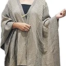 Womens Woollen Cape Poncho wrap with Broach-image-21