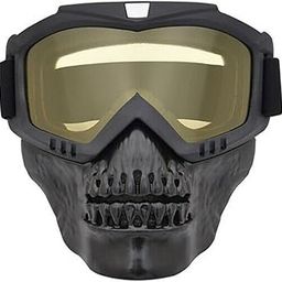 FABSPORTS Protective Goggles with Detachable mask, Skull face, Anti UV, Windproof, Soft Foam Padded for Comfort. Used for Motorcycle, Dirt Bike Off Road, ATV Ride, Snowboarding, Skiing, Cycling etc-image-100
