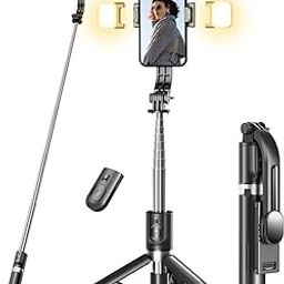 Selfie Stick Tripod with 2 Extra Lights, Extra Long 45" Tripod-image-66