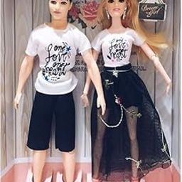 Dasji29store Plastic Sweet Couple Doll Fashion Long Hair Doll with Movable Joints Doll for Children, Dolls Set for Kids Girls, Baby Doll for Girls, 2pcs Couple Doll Set-image-43