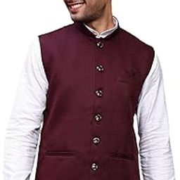 Men's Solid Burgundy Slim Fit Nehru Jacket-AK-12527-13_Burgundy-image-2