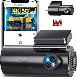 GKU Dash Cam Front and Rear Camera – 4K+1080P Dual Dash Camera for Cars with 64GB SD Card, 5GHz WiFi & App Control, Night Vision, Parking Mode, G-Sensor, Loop Recording, WDR, 170° Wide Angle (D600)-18