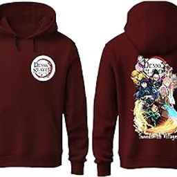 Men Back Printed Hoodie | Stylish and Trendy Streetwear Hoodies | Demon Slayer Anime Hooded Tshirt for Men-image-70