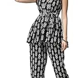 Women's Printed Rayon Co-Ord set (Yellow)-image-17