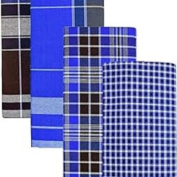 Multicolor Cotton Lungies for Men 2.25 Meter, Pack of 4 - Assorted lungi-20