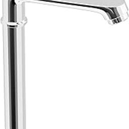 Pixaflo Curio Brass Extended Tall Body Pillar Cock 12"" Tap for Wash Basin, Foam Flow (Chrome)-13