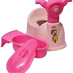 aaKaR Sonal - Baby Scooty - Baby Toilet Trainer Potty Seat with Removable Tray, Lid Cover (Pink) (Pink), Plastic-image-3