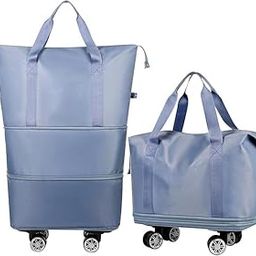 Foldable Expandable Travel Bag with Wheels – Rolling Duffle Trolley Bag for Men & Women, Collapsible Luggage with Spacious Compartments, Wheeled Travel (Multicolor)-image-54