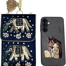 Traditional Handcrafted Maroon Embroidered Mobile Sling Pouch with Golden Elephant Motif, Beaded Floral Design, Wrist Loop and Detachable Golden Chain – Ethnic Phone Purse for Women and Girls-image-99