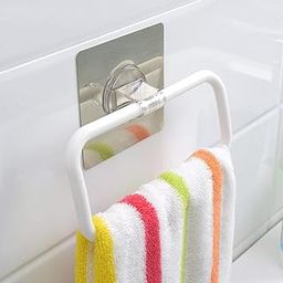 Zeinwap Self Adhesive Magic Sticker Series Plastic Towel-Napkin Holder Ring for Bathroom, Kitchen, Wash Basin (White, Pack of 1)-17