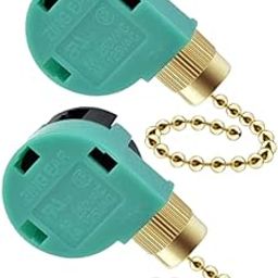 ARTISOUL® 2X Fan Light Pull Switch 2 Wires With Beaded Chain Pull Chain Switch Control Gold Pull Chain | Lamps, Lighting & Ceiling Fans | Lighting Parts & Accessories-image-93