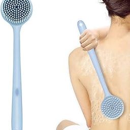 M $ T GOLDI Massage Brush Bathing Brush Practical Back Cleansing Scrubber Silicone Bath Brush Multi-Function Body Long Handle Double-Sided Shower Brush Back Massage Exfoliation Wisp Body Scrub Brush-image-78
