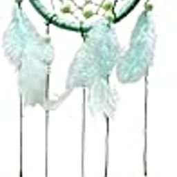 ARANRUPIN DCOR Dream Catcher Dream Catcher with LED Lights and Flowers Green Feather Lace Wall Hanging Home Decor Dream Catcher Wall Decor for Bedroom Living Room,(Green)-image-22