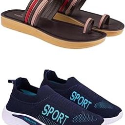 Extra Soft Classic Casual wear with Flexibility Technology Flat Combo for Women's/Girl's(6143+7074)()-image-20