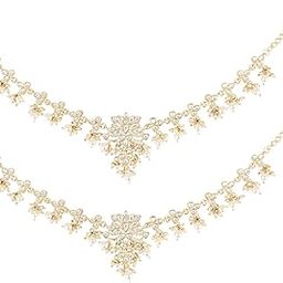 Traditional Gold Plated Adjustable Kundan Pearl Payal Anklets Jewellery for Women-image-88