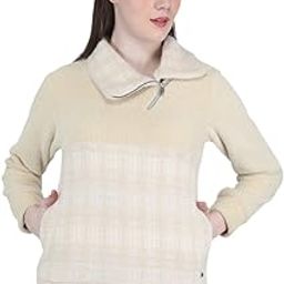 Womens Polyester Blend Check Fashion Neck Sweatshirt-image-33