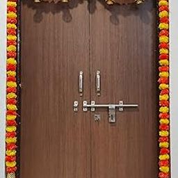 Crafonic Marigold Artificial Flowers toran for Decoration,Door hangings,thoranam for Entrance Door,Main Door Decoration|Bandarwar for Home Decor,Wedding Decorations-image-10
