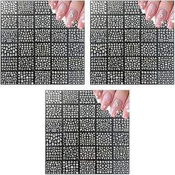 MAYCREATE® 30 Sheets Aurora Nail Art Stickers Decals Holographic Moon Star Self-Adhesive Design for DIY Acrylic Nails Decoration Accessories Women Girls 90PCS-22