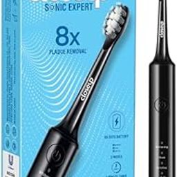Closeup Sonic Expert Electric Toothbrush for Adults, Pack of 1+2 Heads (Black)-image-56