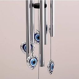 VROO Evil Eye Wind Chime - Protect from Negative Energy, Vastu, Good Sound for Balcony and Room Decoration - 24 Inch Aluminum Windchime (Multicolor)-image-20