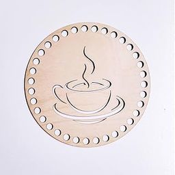 Cliths Pack of 3 Wooden Bottom for Crochet Coasters and trivets, Crochet Wooden Base with Holes DIY Crochet for Basket Making, Round Basket Bottom-image-7