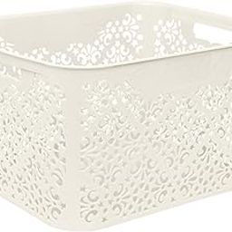 Cutting EDGE Plastic Storage Turkish Baskets without Lid Set of 1 Storing Fruit Vegetable Toys, Kitchen Bathroom Stationary Tools (White, Large)-14