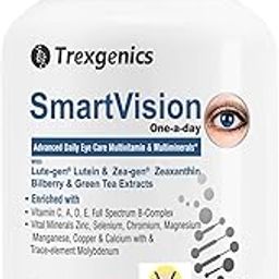 Trexgenics Smartvision Advanced Eye Care Multivitamin with Lutein, Zeaxanthin, Bilberry, Green Tea, Vitamin A, d, e, c, B-Complex and Minerals One-a-Day Formula for Digital Age -60 Veg. Capsules-9