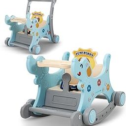 Baybee 2 in 1 Puppy Baby Push Walker & Rocking Chair for Kids | Baby Horse Rider Toys with Food Tray, Seat Belt & Backrest | Indoor Kids Feeding Chair | Outdoor Rocker for Babies 0 to 2 years Boy Girl-28