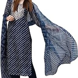 Women's Laheriya Print Cotton Kurta Pant Set with Dupatta | Kurta Sets for Women | Kurta with Pant & Dupatta-image-48