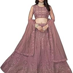 Women's Net Sequence Embroidery Lehenga Choli with Dupatta | Semi-Stitched Lehenga Choli-picture-20