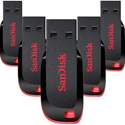 SANDISK Standard Cruzer Blade Cz50 Usb Flash Drive Pack Of 5 16Gb Usb 2.0 Pendrive-16