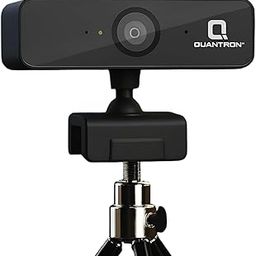 QUANTRON HD Web Camera QPC-1015 | Full HD USB Webcam with Wide-Angle Lens, Noise Cancelling Mic & Tripod | 30 FPS | Plug & Play for Laptop/Desktop | Wireless Neckband Earphones - Free-3