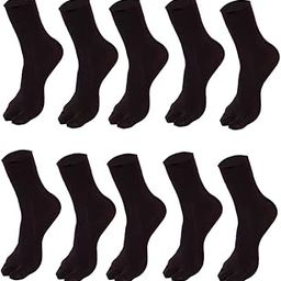 (Pack of 5 Pairs = 10 Socks with Thumbs Women Ladies Girls Black Plain Transparent No show Socks with Thumbs with multiple packs-image-27