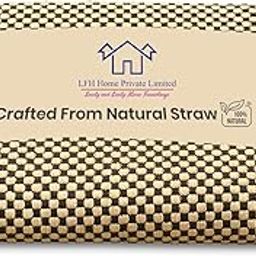 LFH Home Handmade Straw Yoga Mat For Exercise, Workout, Fitness - Perfect Heavy Quality Eco Friendly Natural Straw Reversible Yoga Mats for Men & Women - 72x24 Inch (Black)-image-39
