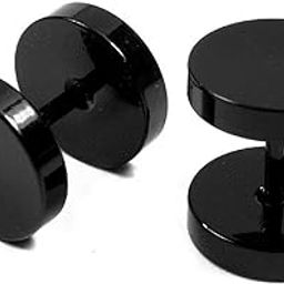Round 7Mm Black Silver Surgical Stainless Steel Pair Stud Earring For Men Gift-image-21