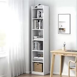 MATTERHORN 7 Tier Bookshelf Free Standing, Display Floor Standing Shelf for Books, Organizer, for Bedroom Home Office Living Room (DIY, 180 x 33 x 24cm, MOBS-91104Vary) (Pearl White)-32